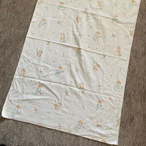 Vintage Baby Blanket Felted Fleece Pastel Bears and Horses